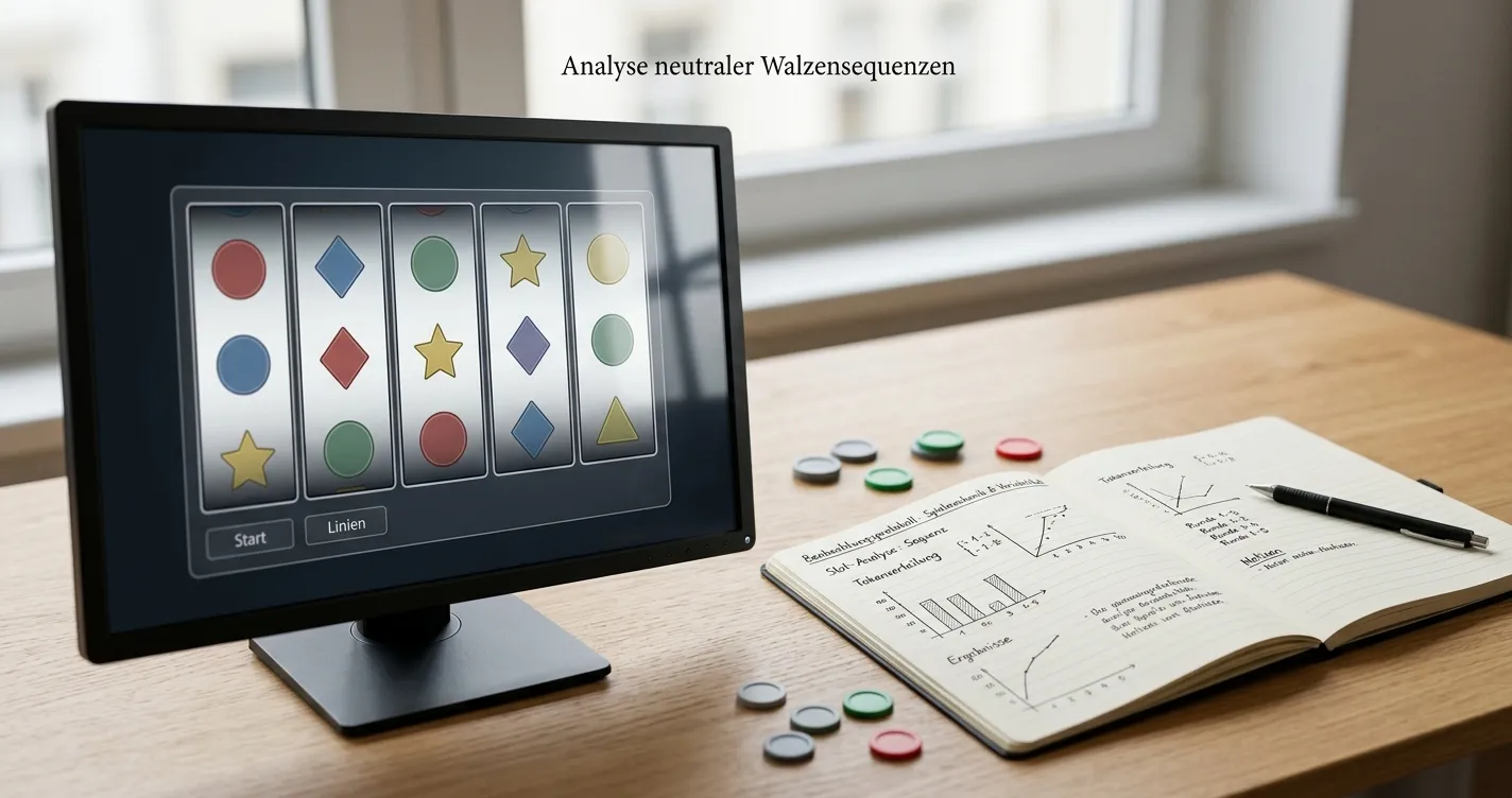 Neutrale Spielautomatenrollen mit Spielnotizen und niedriger Einsatzstufe