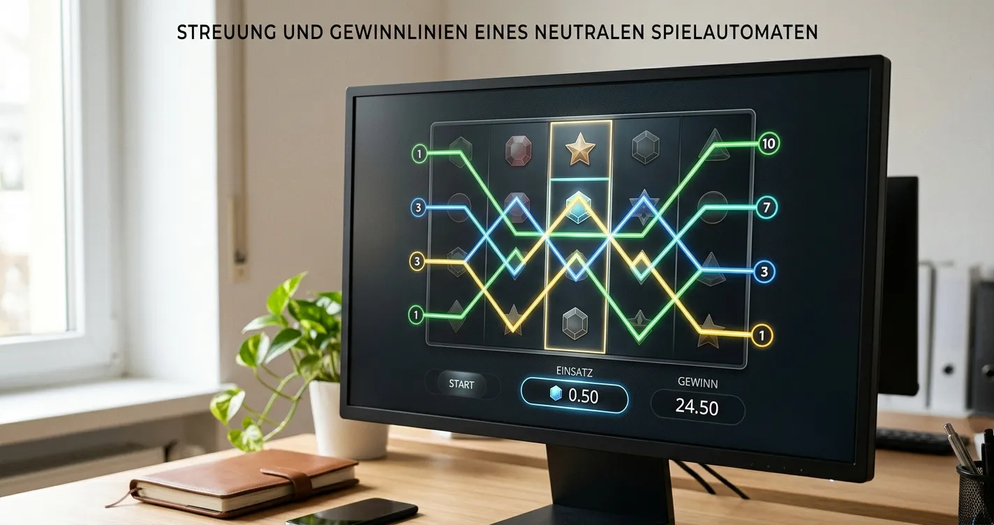 Neutrale Spielrollen mit fünf Cent Einsatzstufe und mehreren Gewinnlinien