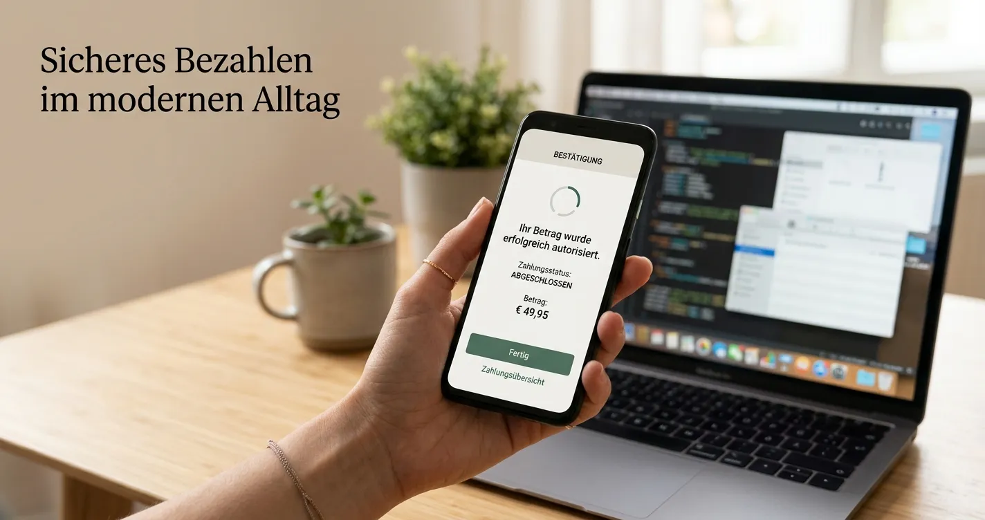 Hand hält Smartphone mit neutraler Casino-Oberfläche zur Einzahlung von 50 Euro