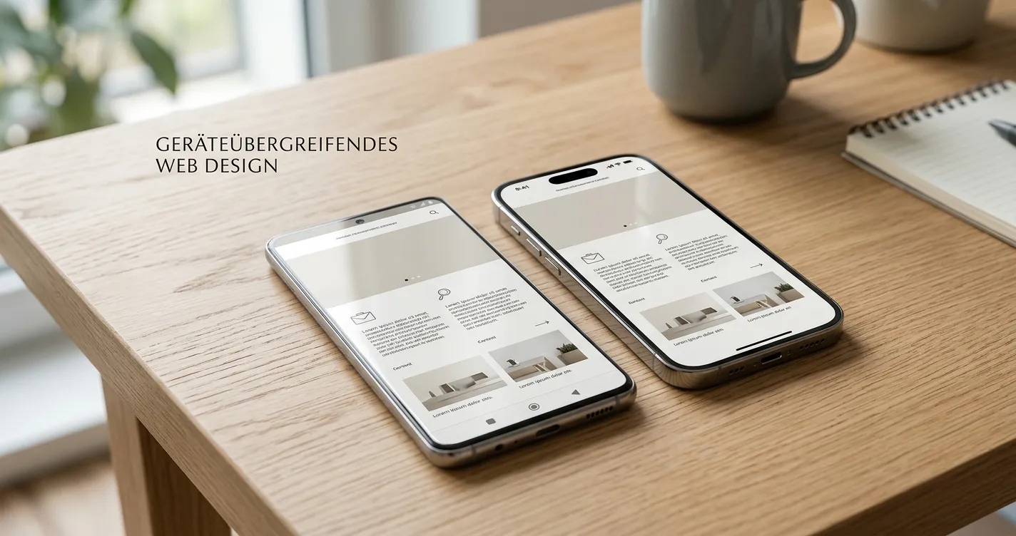 Android- und iPhone-Geräte mit derselben neutralen Web-App ohne Markenlogo