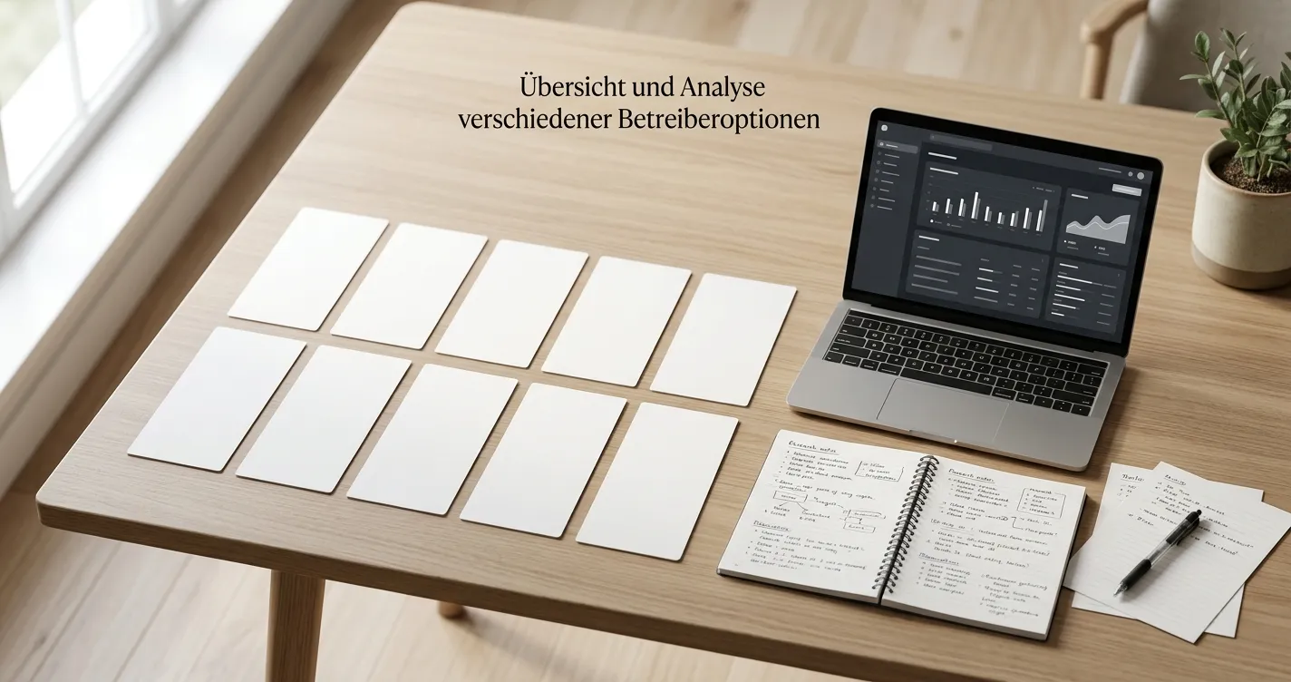 Offene Vergleichsunterlagen mit zehn neutralen Anbieterprofilen