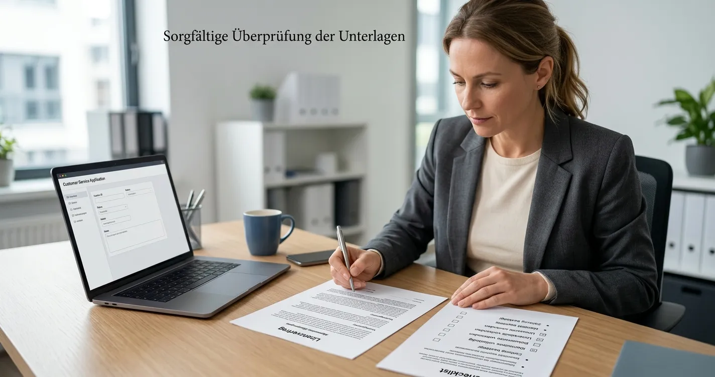 Checkliste mit Lizenznachweis und neutralem Kundendienstfenster