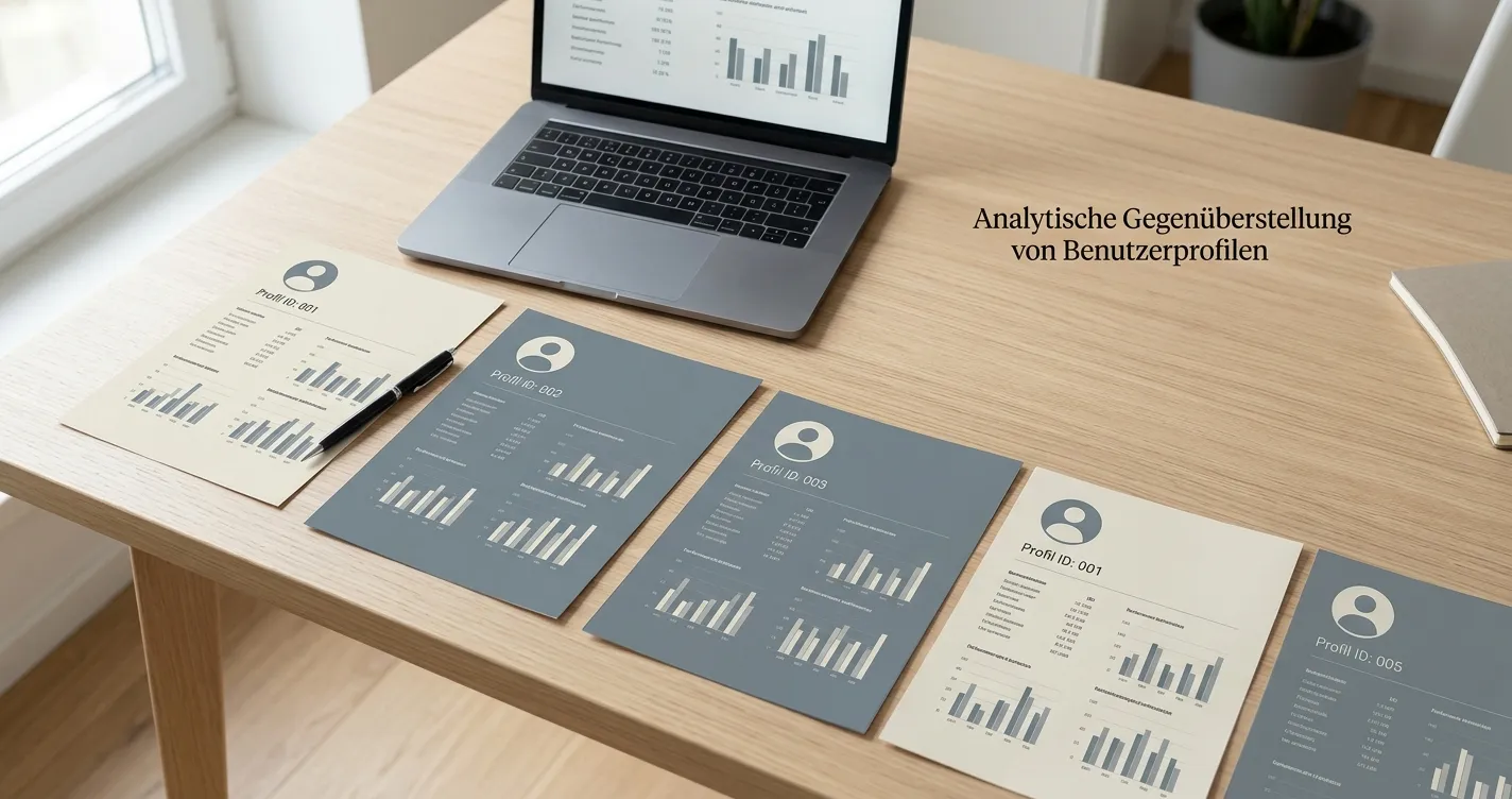 Neutrale Vergleichsdokumente mit fünf anonymisierten Anbieterprofilen