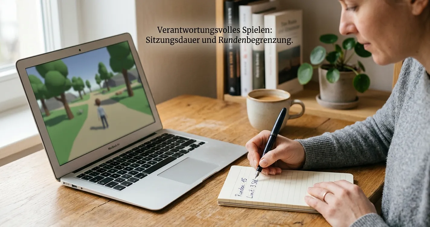 Ruhiger Schreibtisch mit handschriftlich festgelegter Rundenzahl und Verlustgrenze