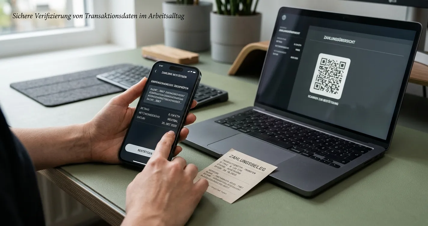 Wallet-Überweisung mit BCH-Adresse und neutraler Bestätigungsanzeige