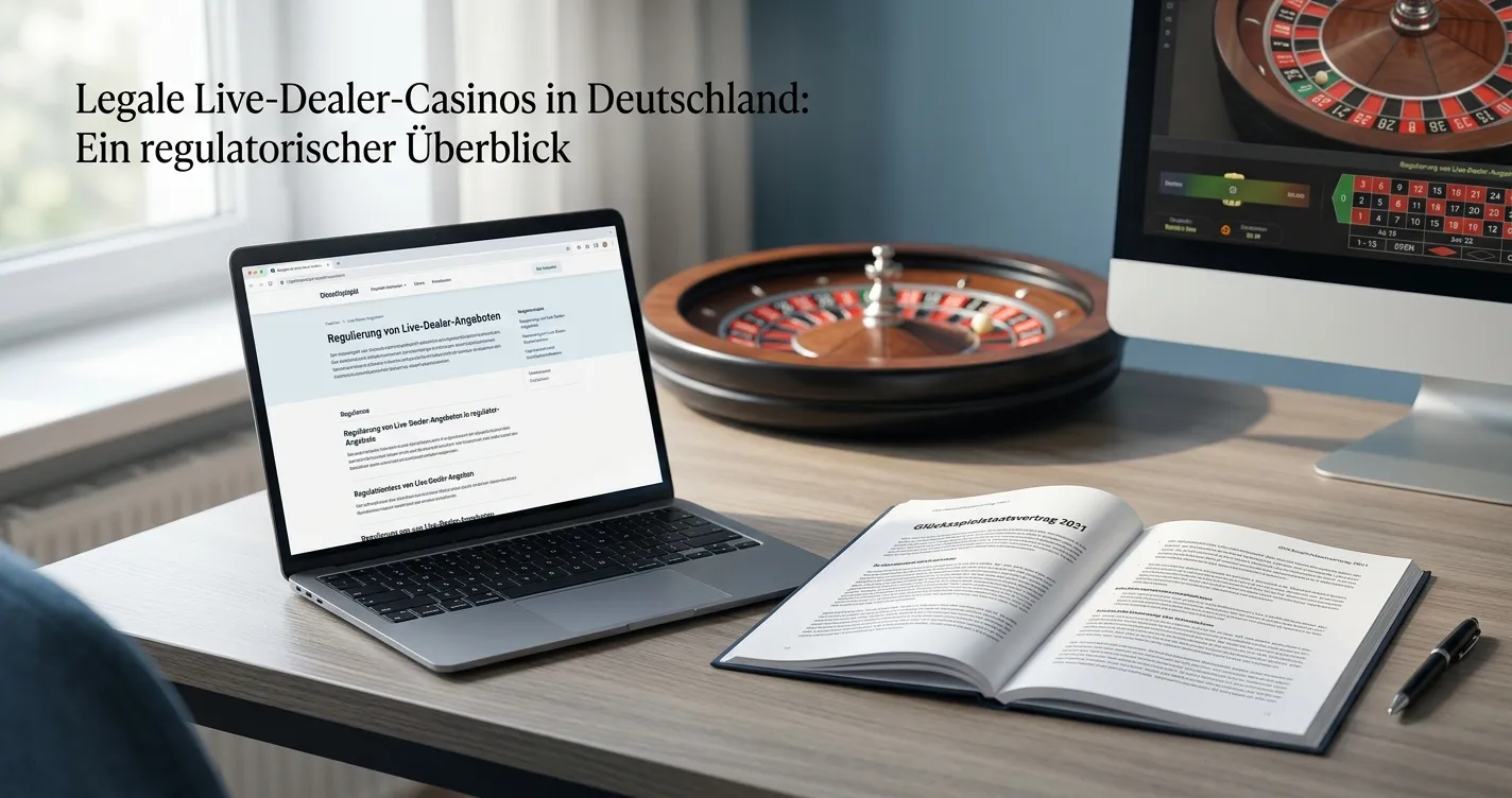Live-Dealer-Casino in Deutschland mit neutralem Roulettekessel und Prüfunterlagen