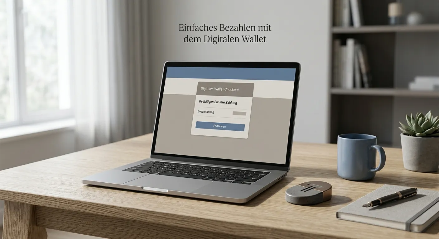 Jeton-Wallet und neutraler Casino-Kassenbereich auf einem Schreibtisch