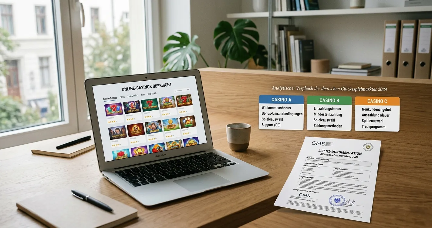 Vergleich deutscher Online-Casinos mit neutralen Spielkatalogen und Lizenzdokumenten