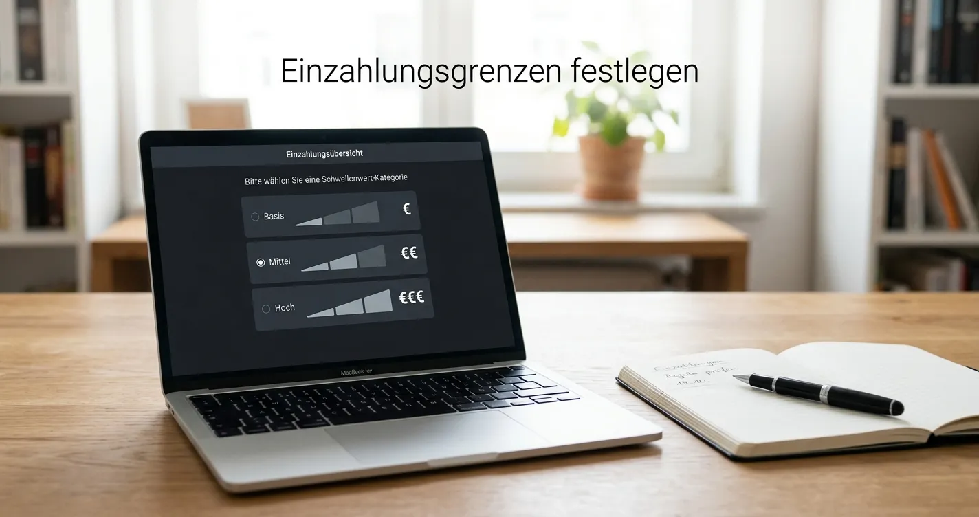 Person prüft eine übersichtliche Kasse mit kleinen Einzahlungsschwellen