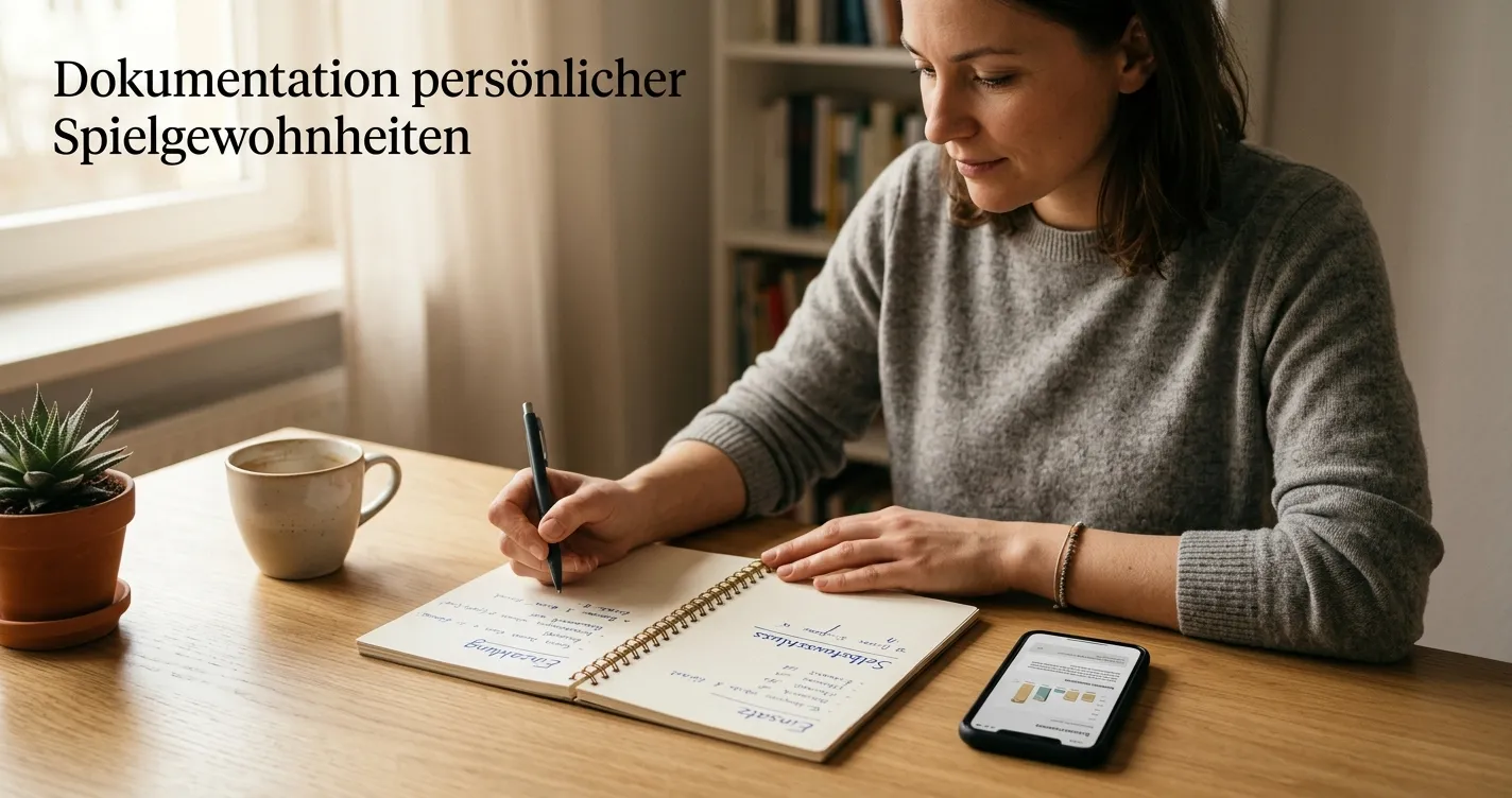 Schreibtisch mit Notizen zu Einzahlung, Einsatz und Sperrdatei