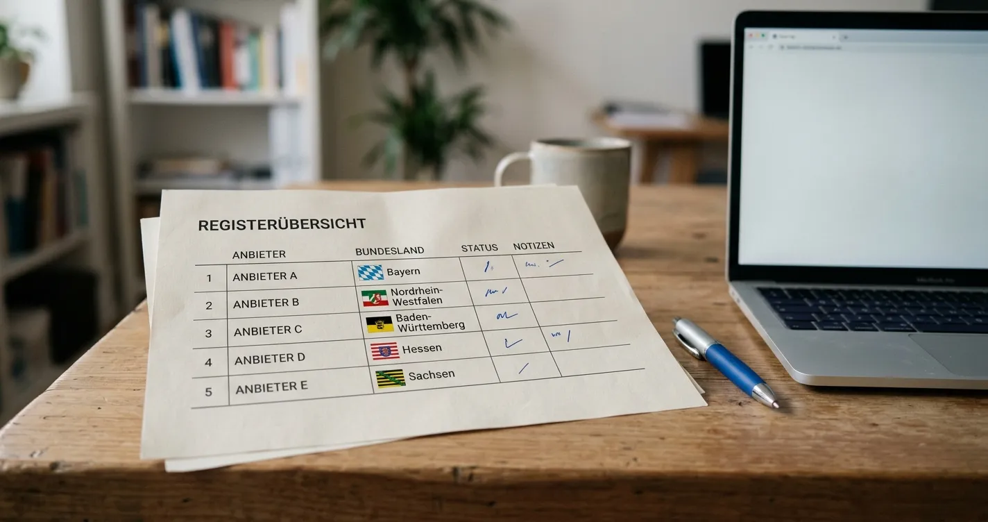 Neutrale Übersicht deutscher Casinoanbieter mit Bundesland-Markierungen
