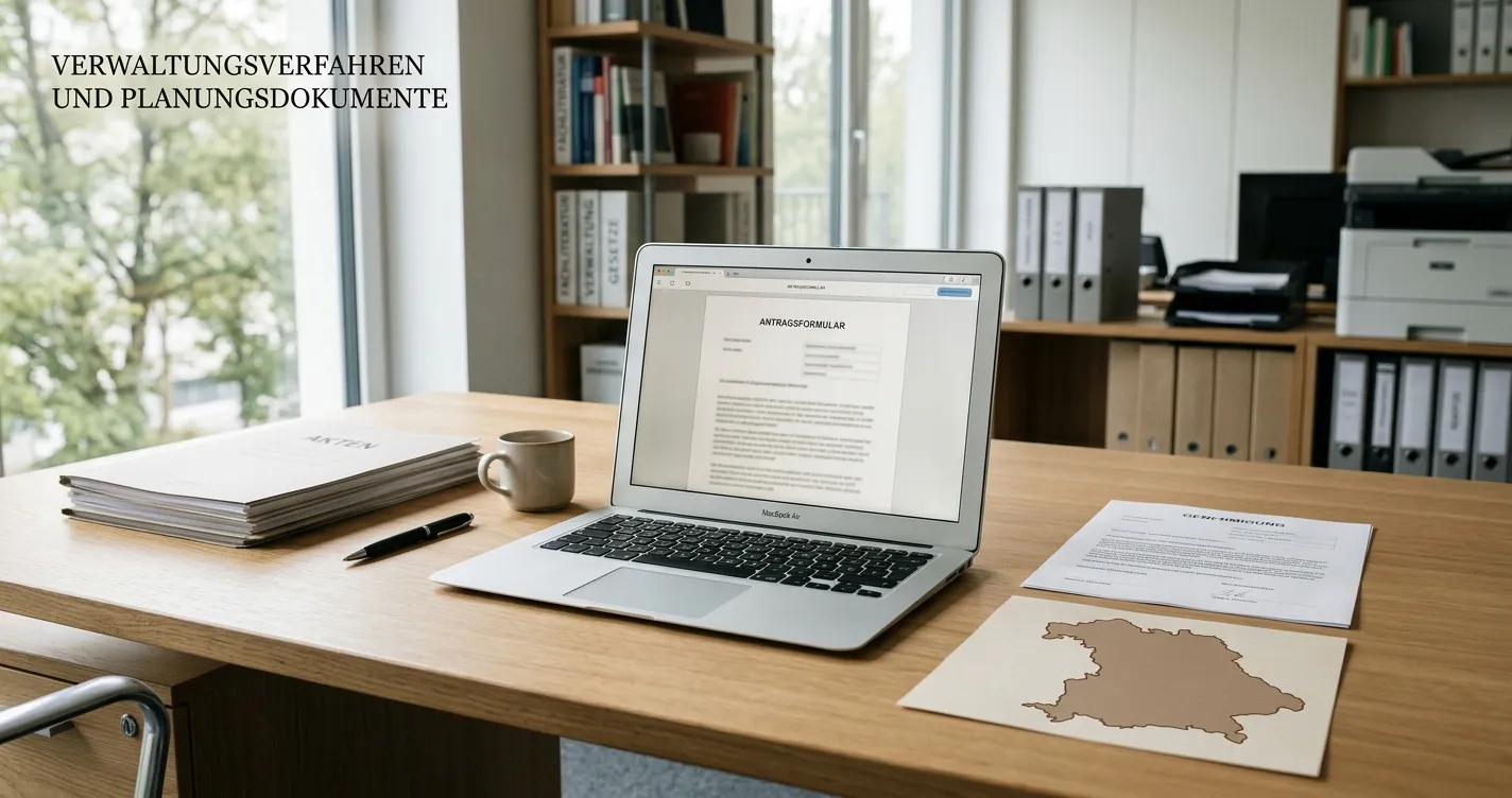 Neutrales deutsches Erlaubnisdokument und regionale Landkarte ohne Logos