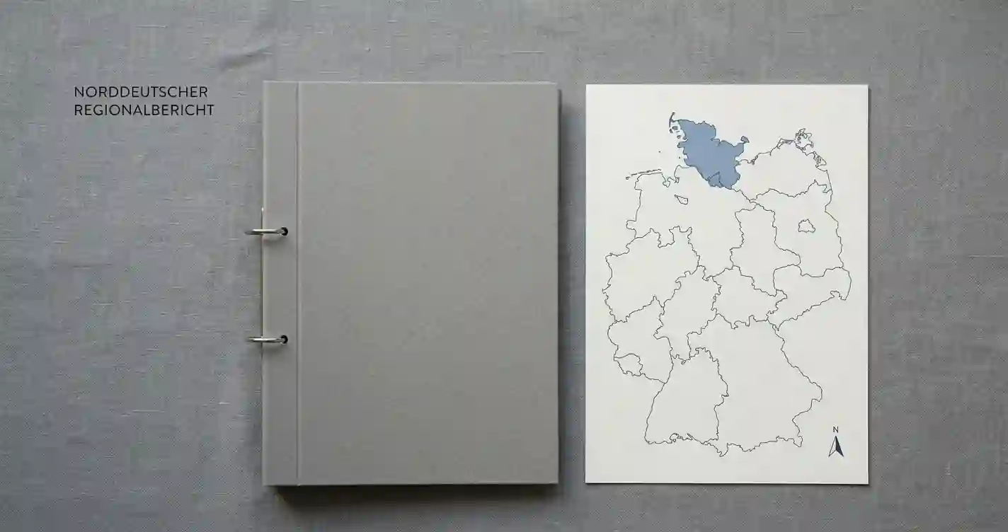 Neutrales Registerdokument und Deutschlandkarte mit markiertem regionalem Geltungsgebiet
