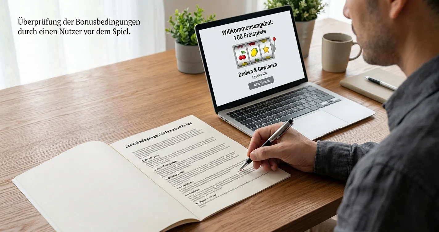 Neutrales Bonusdokument mit kleinem Notizbuch und symbolischen Drehungen