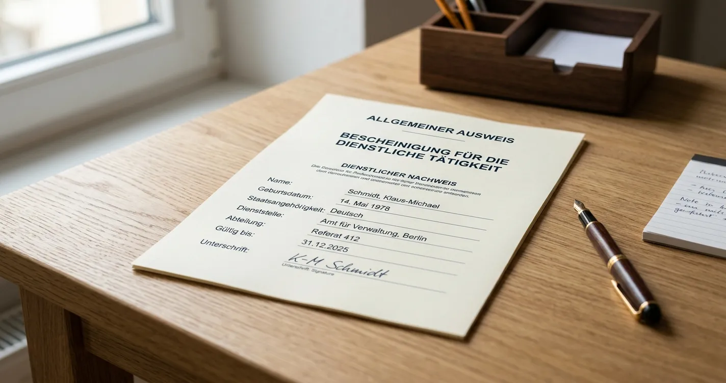 Neutrales Lizenzdokument der Glücksspielaufsicht auf einem Schreibtisch