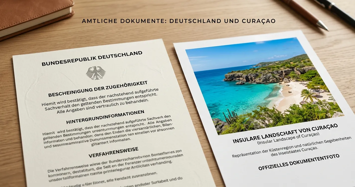 Gesetzestext und Curaçao-Lizenzdokument nebeneinander auf Schreibtisch