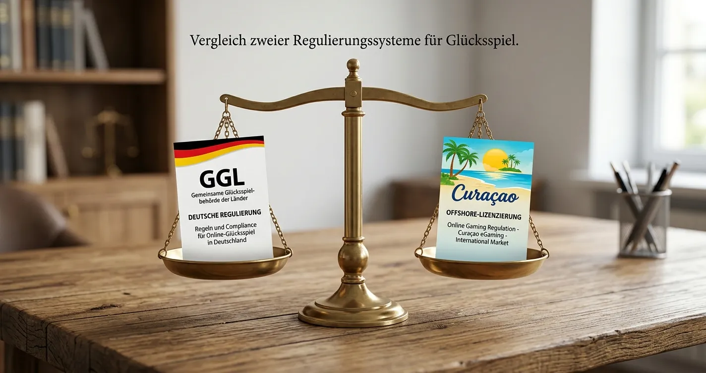 Waage mit GGL-Dokument und Curaçao-Lizenz im Vergleich