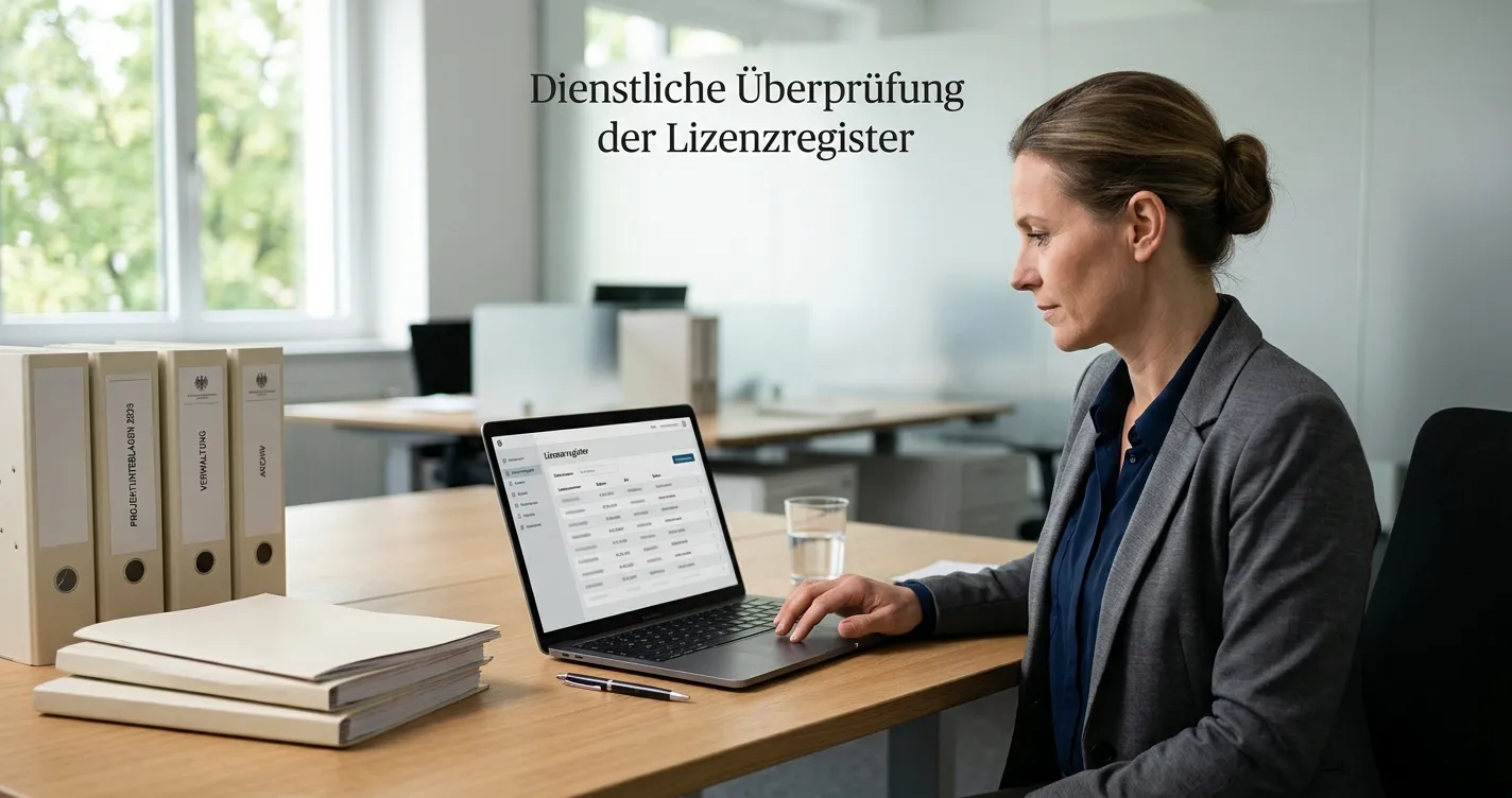 Person prüft einen neutralen Whitelist-Eintrag am Laptop