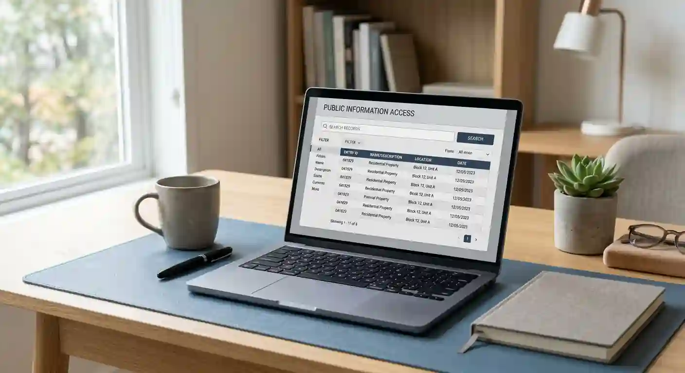 Person prüft eine neutrale Whitelist und eine passende Casino-Domain am Laptop