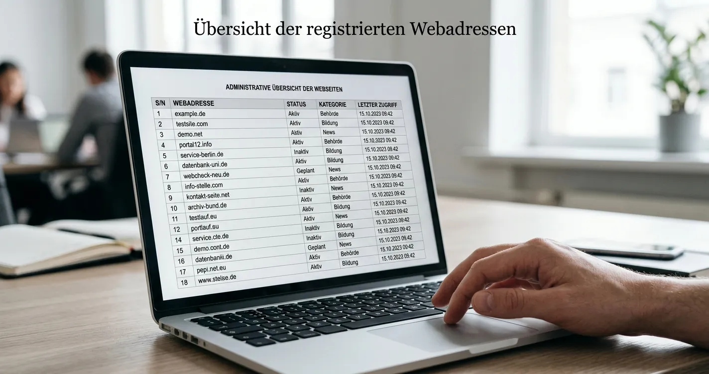 Übersicht der erlaubten Glücksspielanbieter auf einem Bildschirm zur Whitelist-Prüfung
