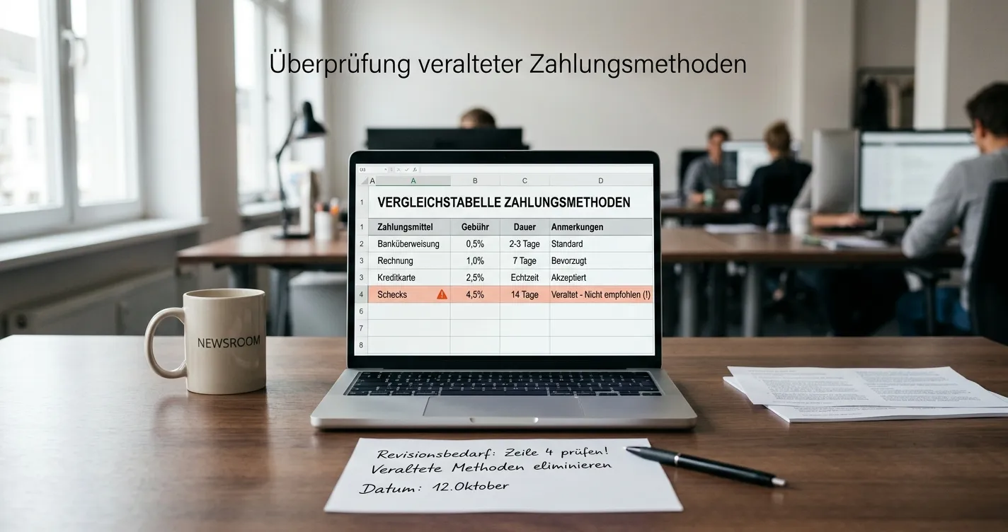 Veraltete Casino-Vergleichstabelle mit markierter Giropay-Zeile
