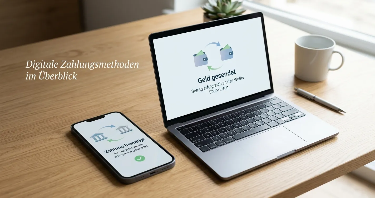 Vergleich neutraler Zahlungswege mit Smartphone und Bank-App