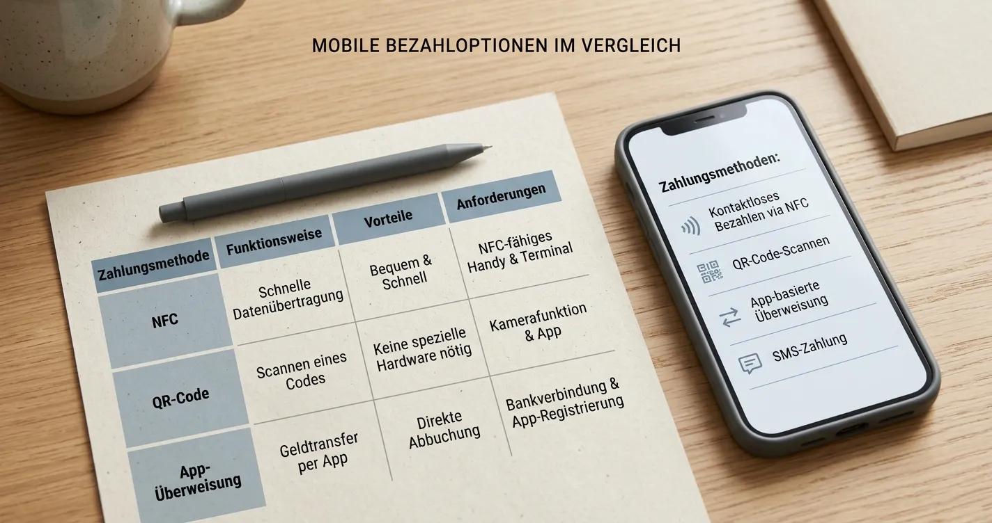 Mobile Zahlungsoptionen im Vergleich