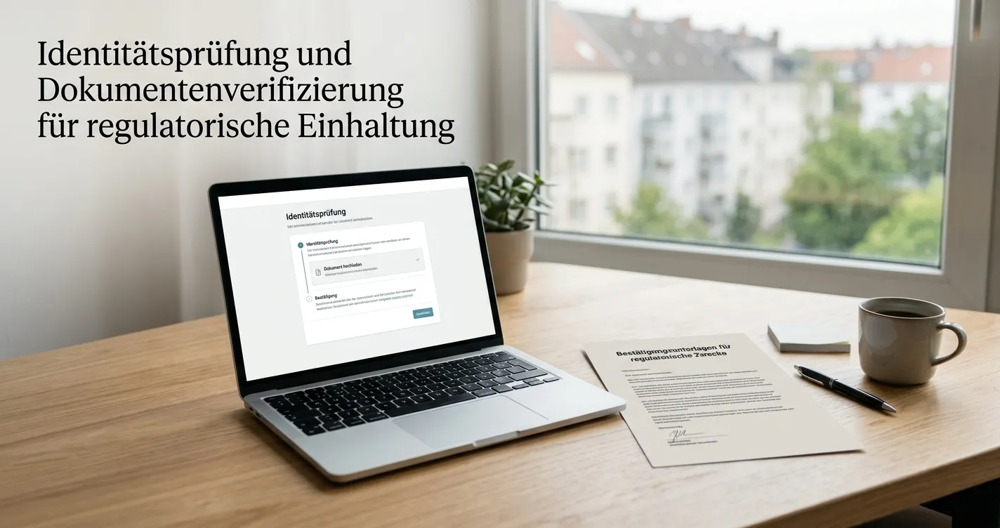 Neutrales Regulierungsdokument neben Laptop mit Vergleichsansicht