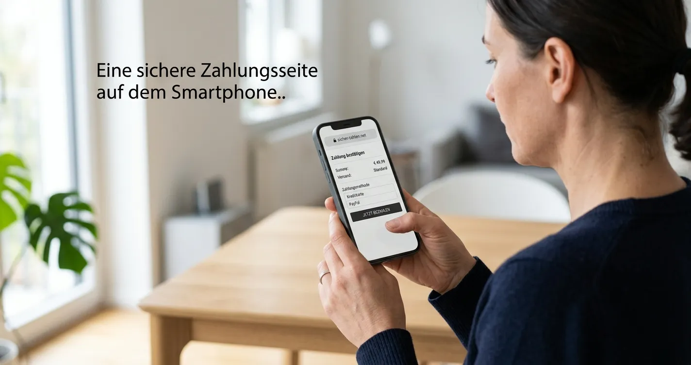 Smartphone mit neutraler Casino-Domainprüfung und daneben ein Notizbuch