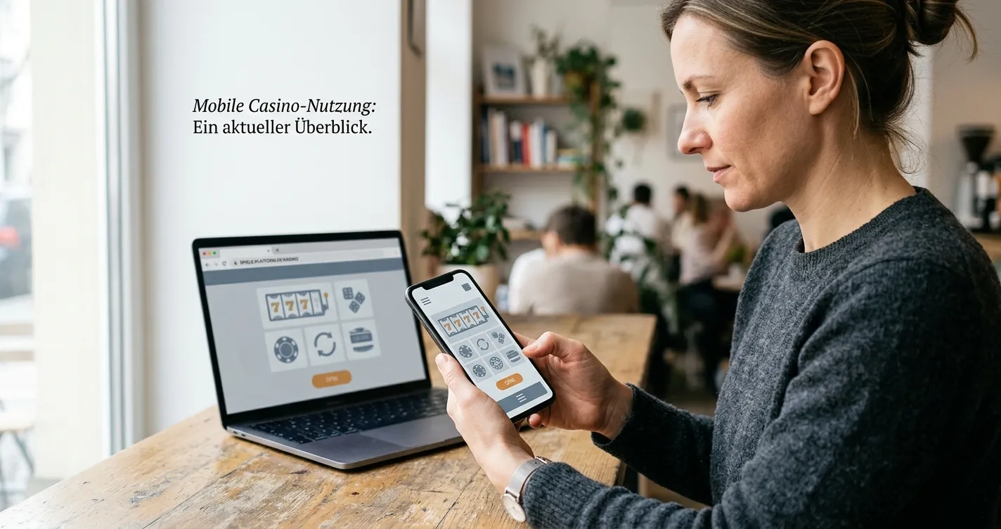 Erwachsene Person prüft eine Casino-PWA auf einem Smartphone
