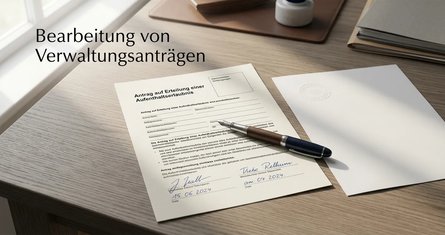 Schreibtisch mit unterschriebenem Aufhebungsantrag und Behördenschreiben zur OASIS-Sperre