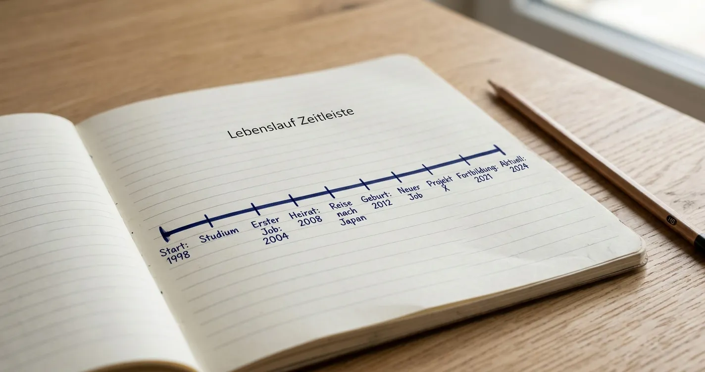 Notizbuch mit handschriftlich notierter Zeitachse und Fristen zur Spielersperre