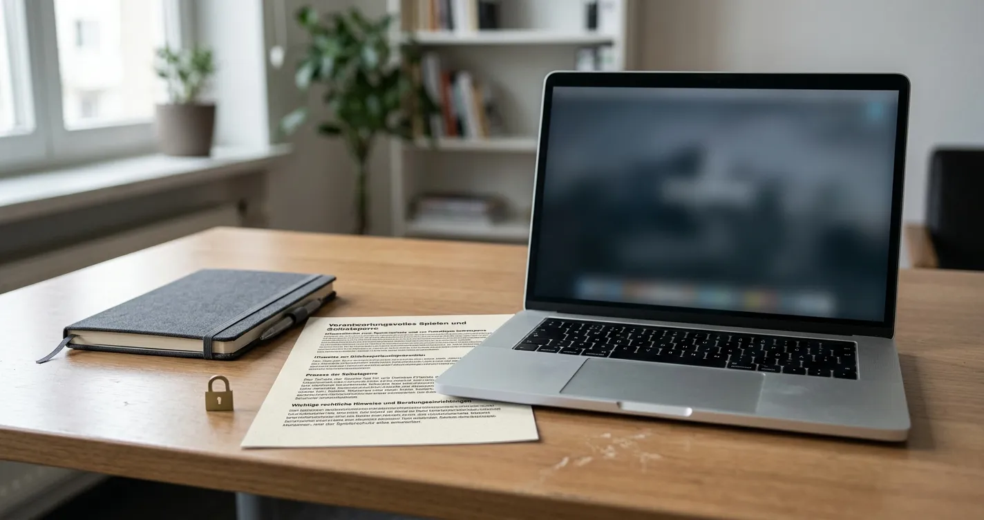 Neutrales Sperr- und Beratungsdokument neben einem Laptop, ohne Logos und ohne Personen im Vordergrund