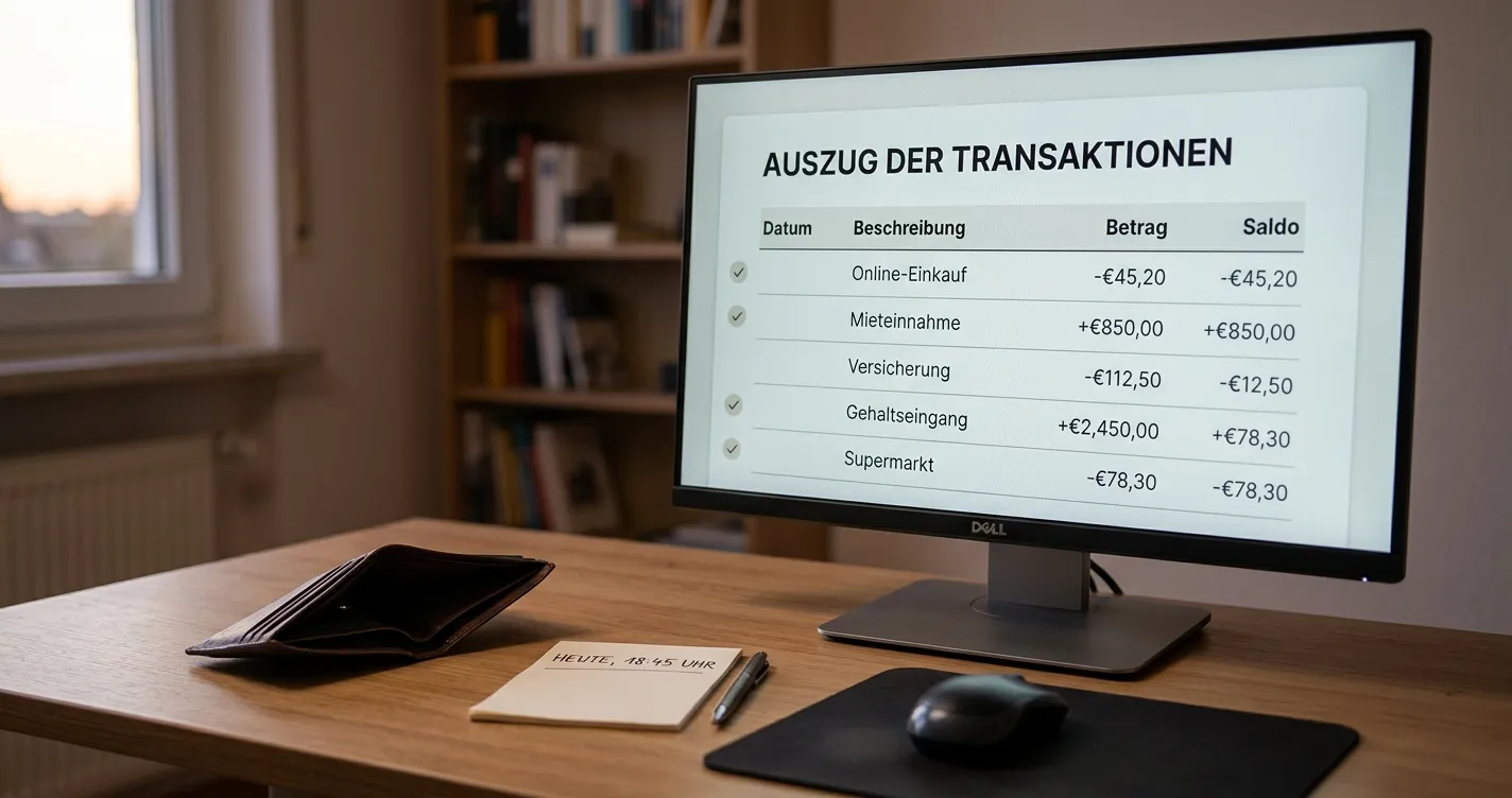 Sachliche Auszahlungskontrolle mit Wallet-Transaktionsverlauf und neutralen Statusfeldern
