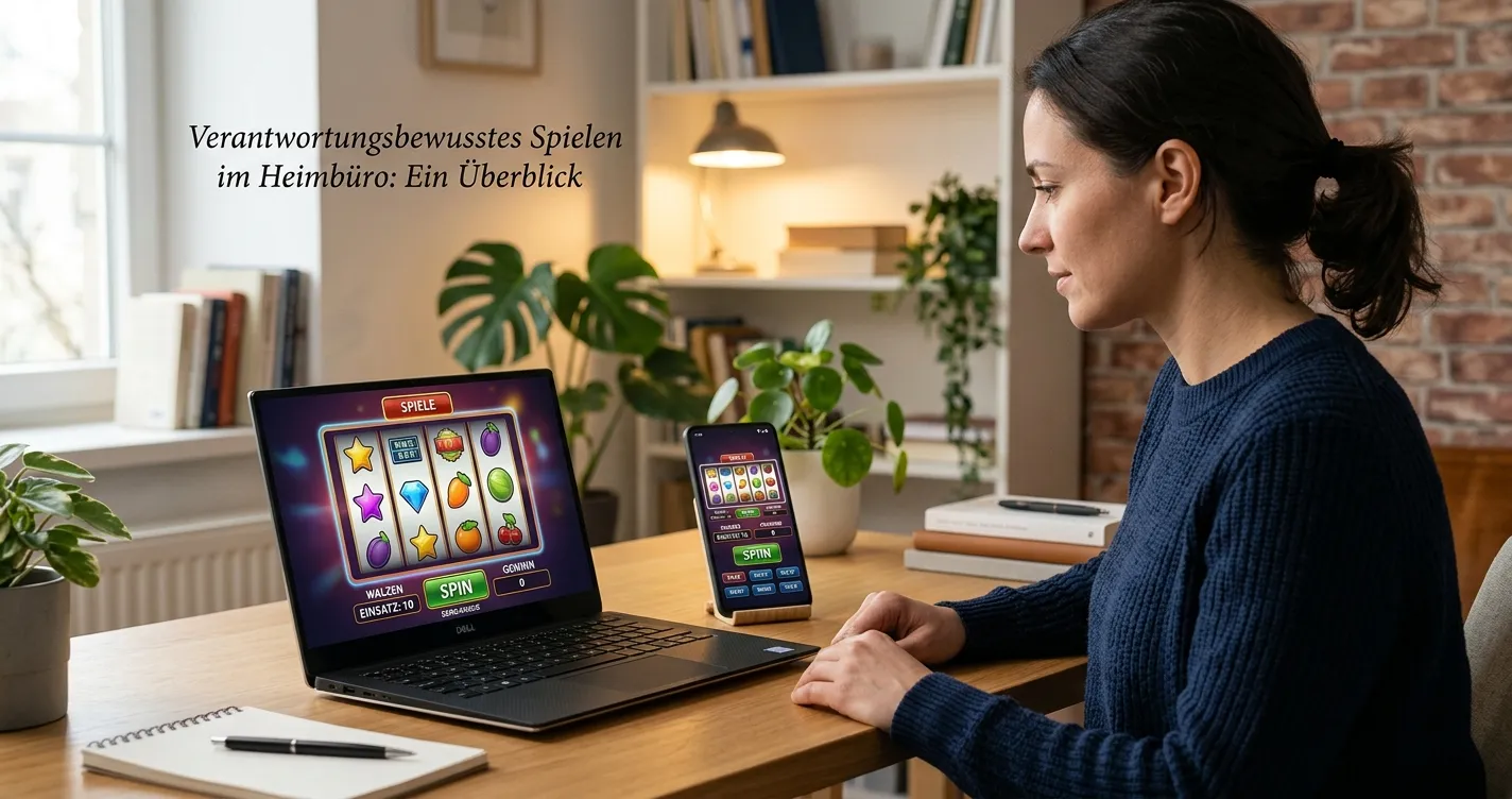Laptop und Smartphone mit neutraler Demo-Ansicht für einen Spielautomat