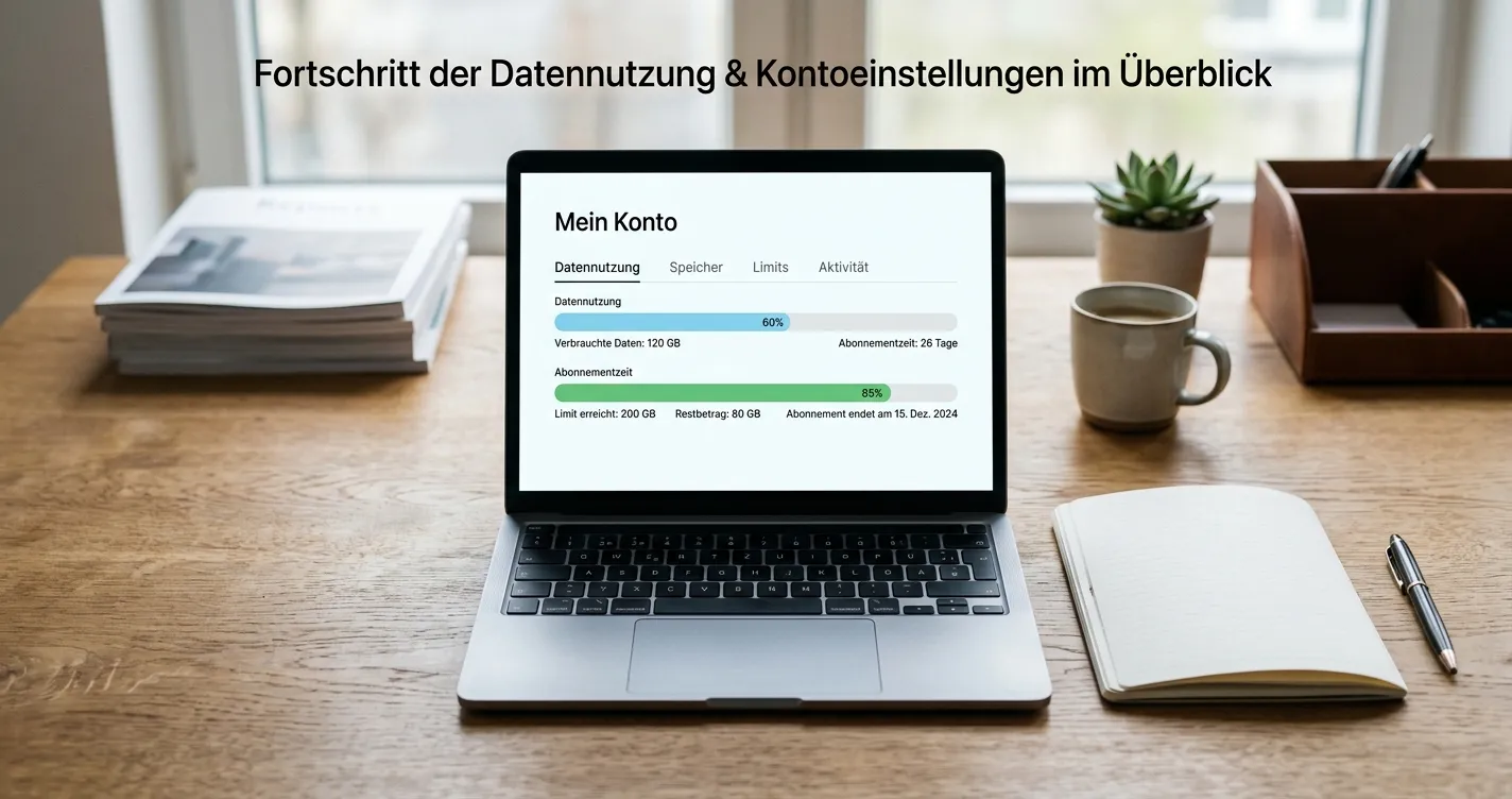 Neutrale Kontoansicht mit Einzahlungslimit und Auszahlungsbedingungen