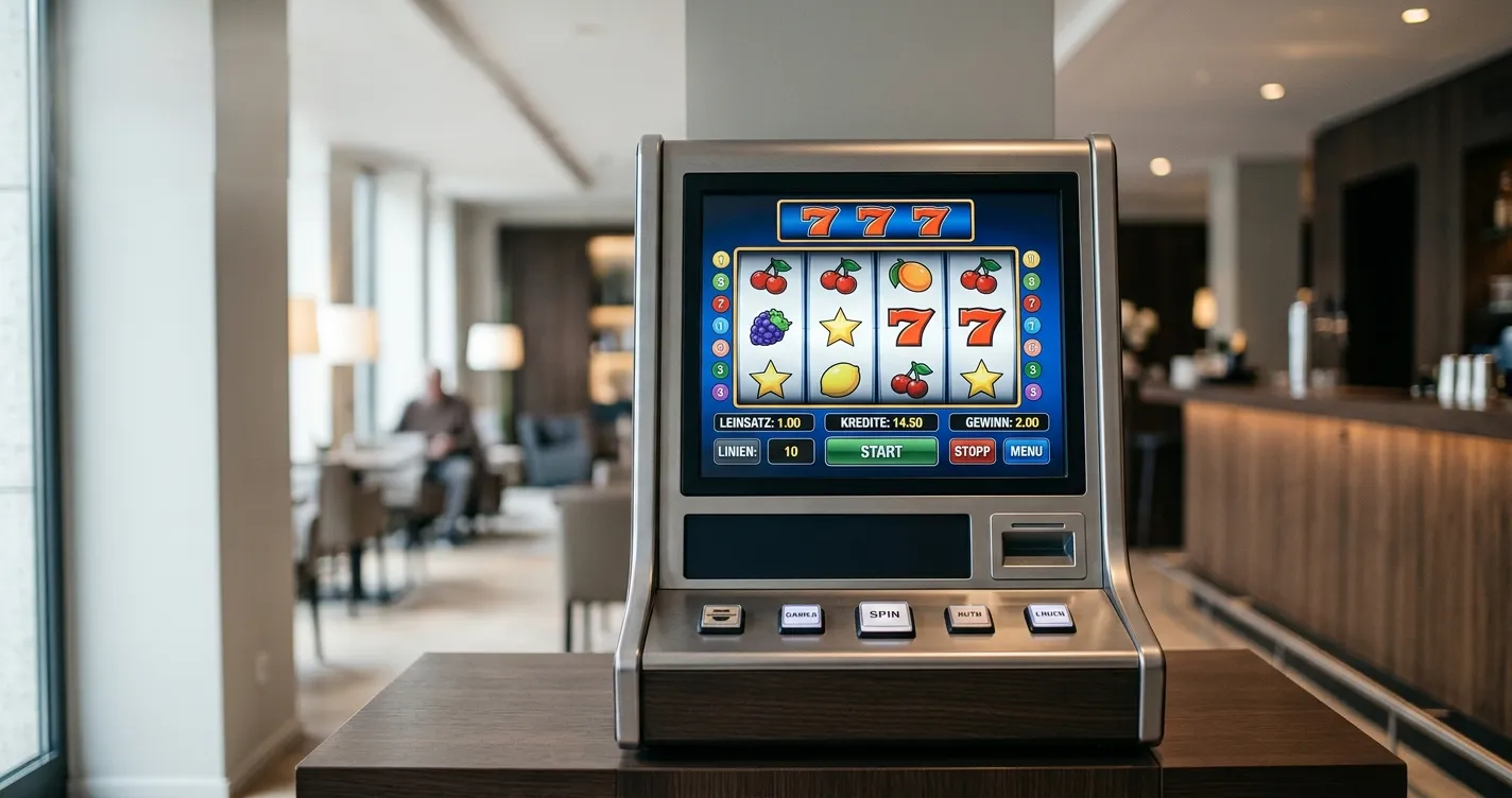 Spielautomat mit übersichtlicher Einsatzanzeige für kleine Beträge