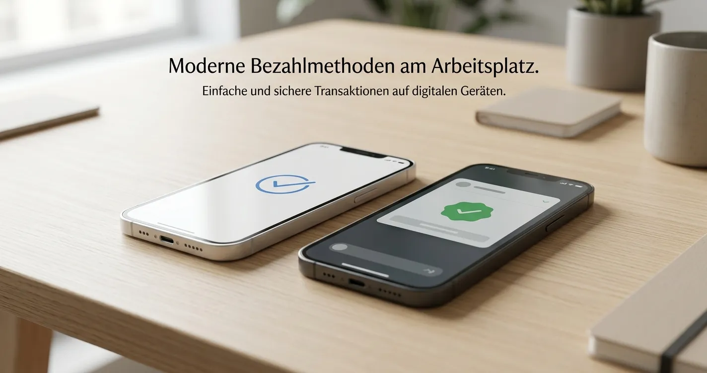 Smartphone mit neutraler iPhone- und Android-Zahlungsansicht