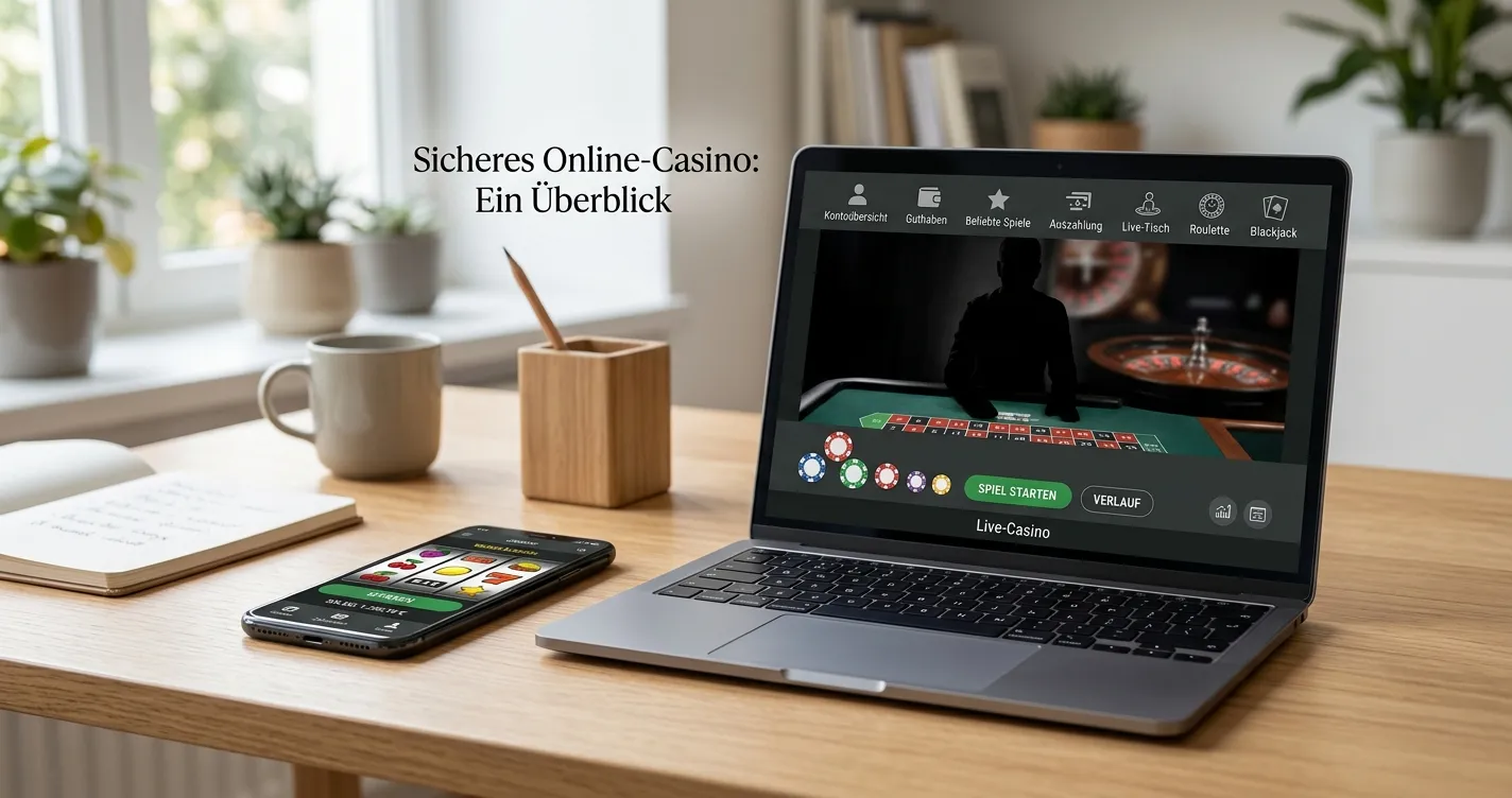 Mobiler Browser mit neutralen Spielautomaten und Live-Casino-Symbolen