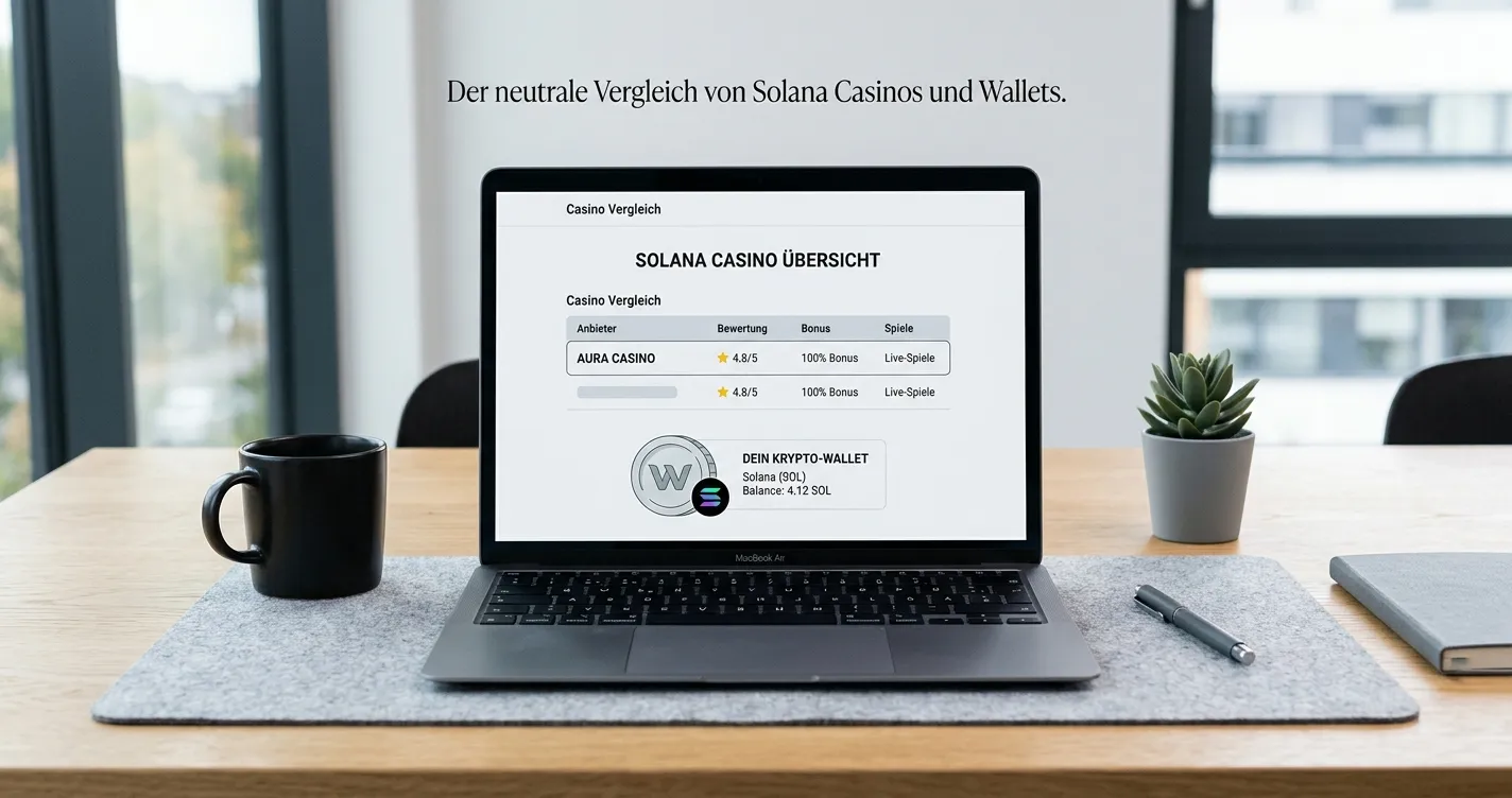 Solana-Casino-Vergleich mit Wallet und neutralem Spieltisch