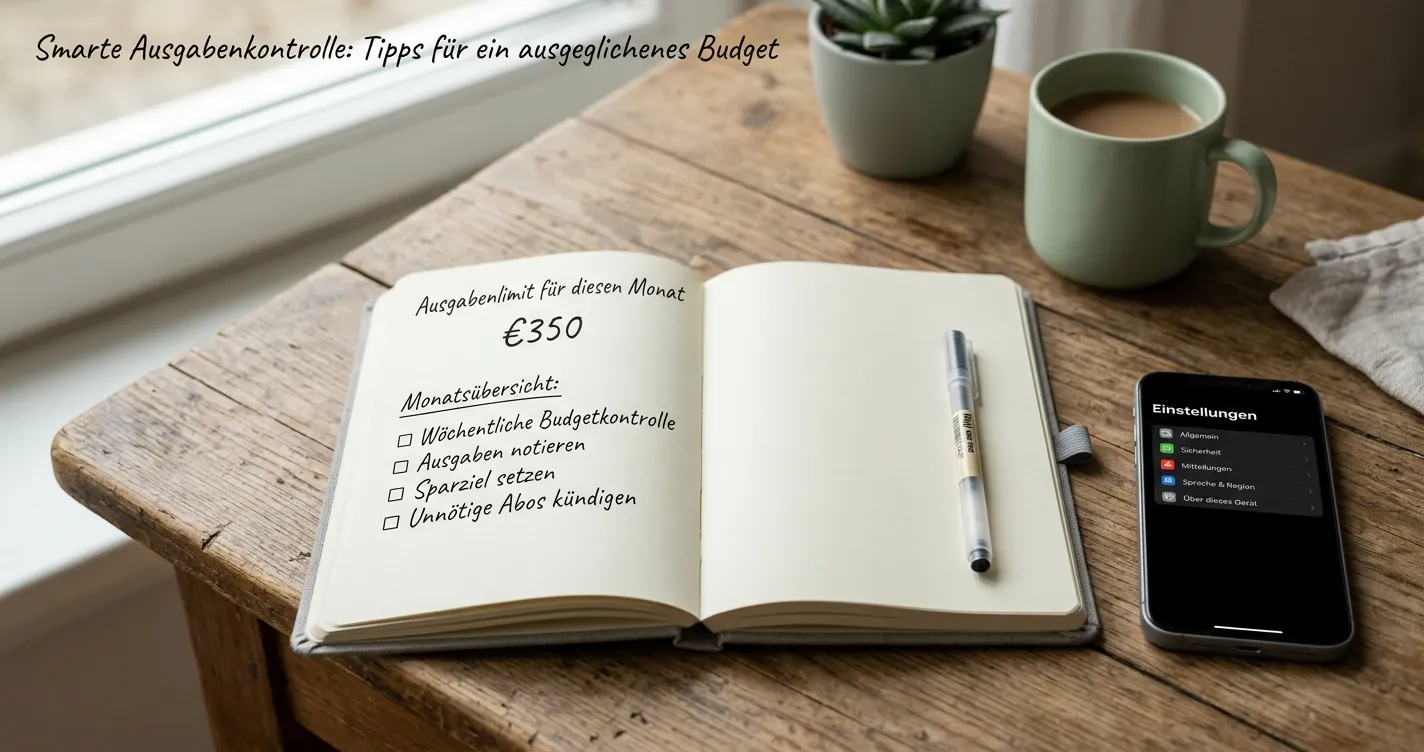 Notizbuch mit Spielbudget und Limit als Zeichen für verantwortungsvolles Spiel