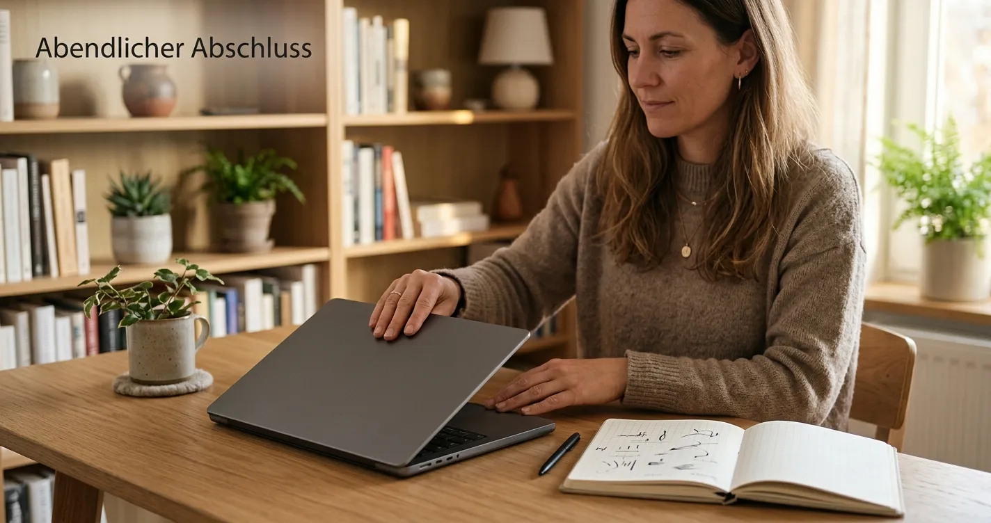 Ruhige Planungsszene mit Notizbuch und Pause beim Glücksspiel