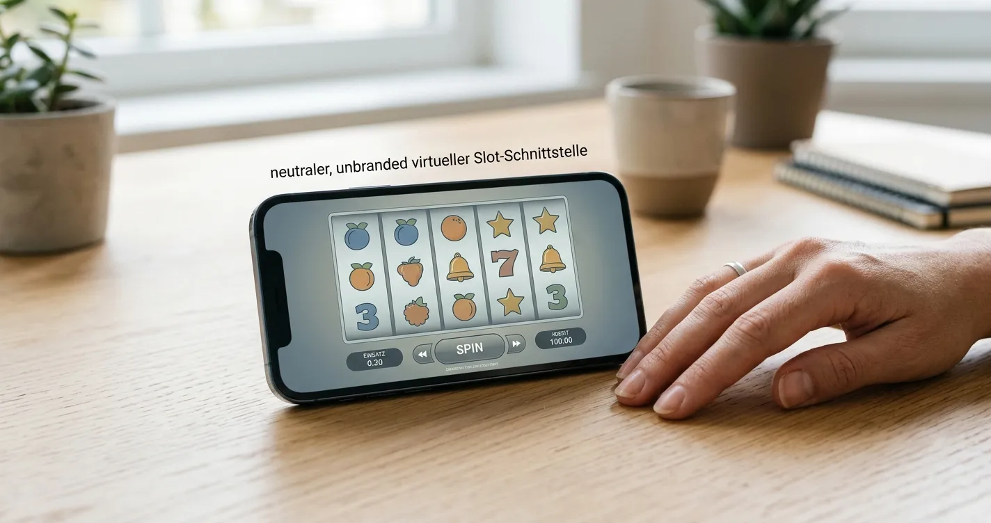 Virtuelle Spielautomaten auf einem neutralen mobilen Casino-Bildschirm