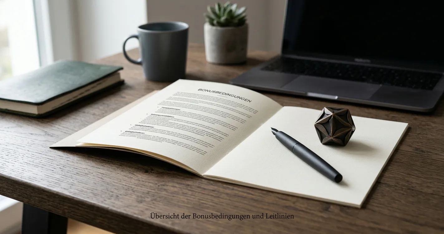 Neutrales Bonusdokument neben einer kleinen Einzahlung ohne Markenhinweise