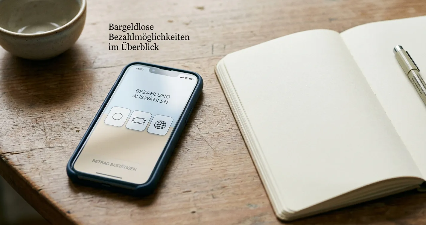Neutrale Zahlungssymbole auf einem Smartphone ohne Markenlogos